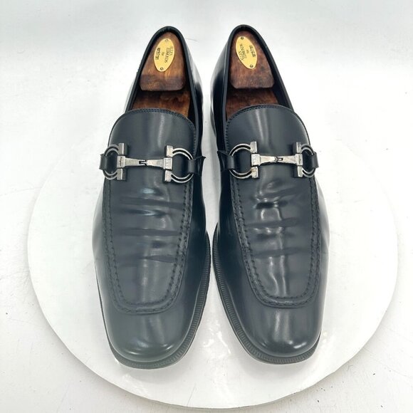 Salvatore Ferragamo Other - Salvatore Ferragamo Men Size 9.5 D Black Leather Horsebit Loafer Dress Shoes